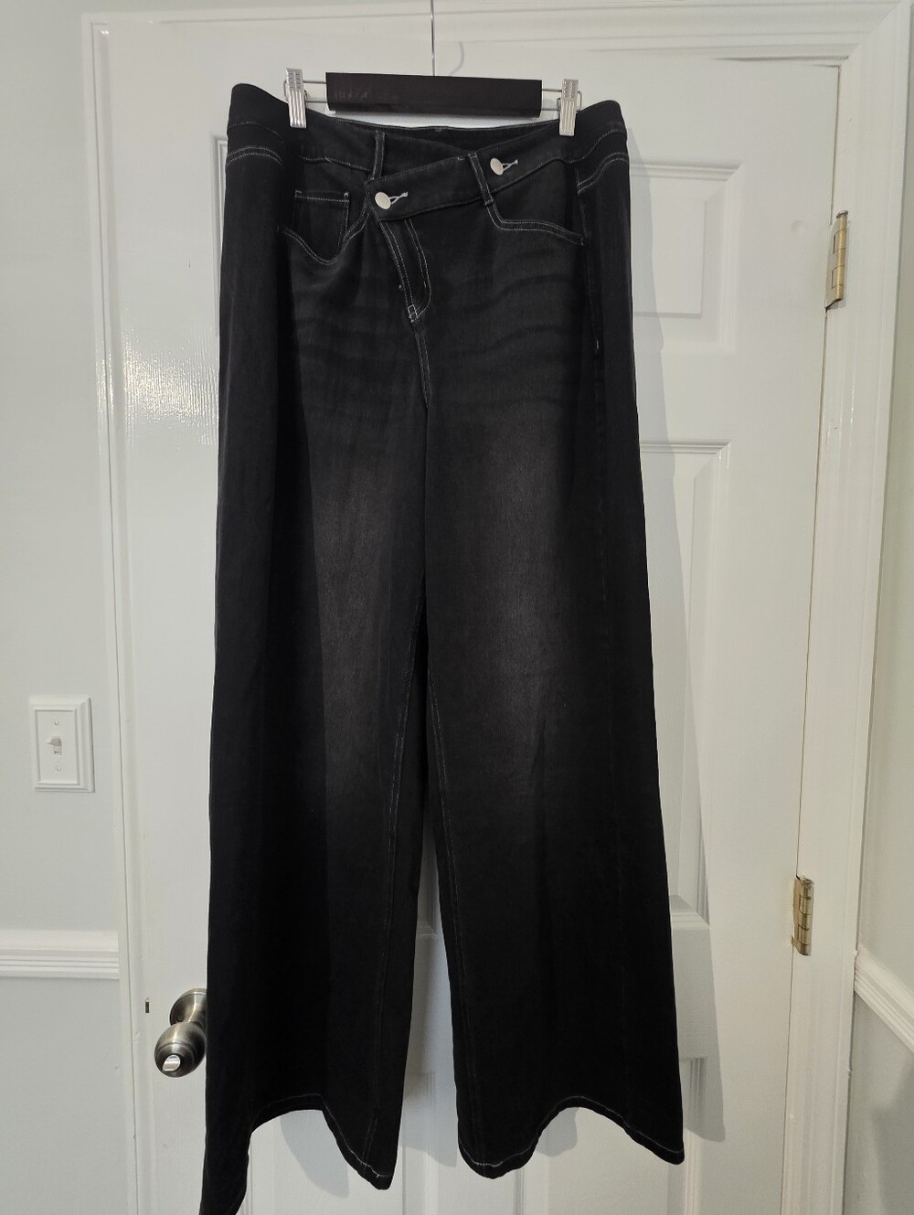 HALARA Black Wide Leg High Rise Jeans Sz XL Tall